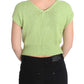 PINK MEMORIES Elegant Green Knitted Sleeveless Vest Sweater