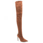 Elisabetta Franchi Rhinestone Embellished Suede Boots in Brown