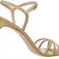 Stuart Weitzman Glimmering Gold Glitter Ankle Strap Heels