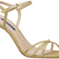 Stuart Weitzman Glimmering Gold Glitter Ankle Strap Heels