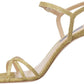 Stuart Weitzman Glimmering Gold Glitter Ankle Strap Heels