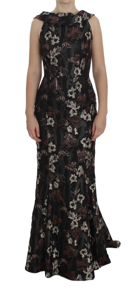 Dolce & Gabbana Elegant Floral Jacquard Full Length Dress