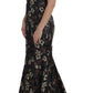 Dolce & Gabbana Elegant Floral Jacquard Full Length Dress