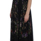 Dolce & Gabbana Multicolor Rose & Key Print Maxi Dress with Crystal