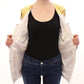 Vladimiro Gioia Elegant White & Gold Leather Jacket