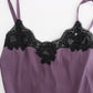 Dolce & Gabbana Elegant Purple Silk Lace Chemise Dress