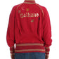 John Galliano Elegant Pink Zip Cardigan with Logo Detailing