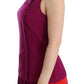 Barbara Casasola Stunning Silk Sleeveless Purple Blouse