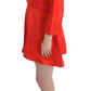 Fyodor Golan Radiant Red Linen Blend Artisan Dress