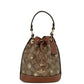 COACH Dempsey 15 Small Snowflake Print Khaki Coated Canvas Bucket Bag