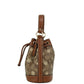 COACH Dempsey 15 Small Snowflake Print Khaki Coated Canvas Bucket Bag