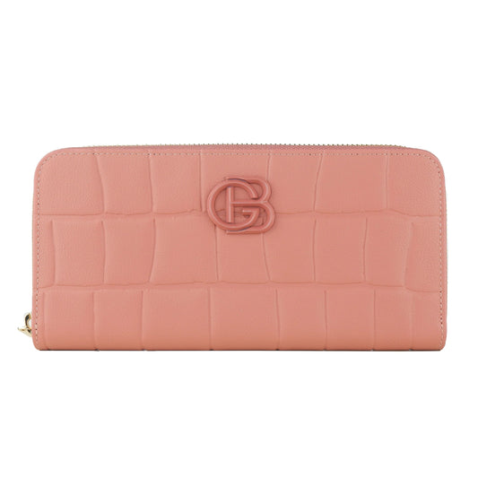 Baldinini Elegant Pink Calfskin Wallet with Card Holder