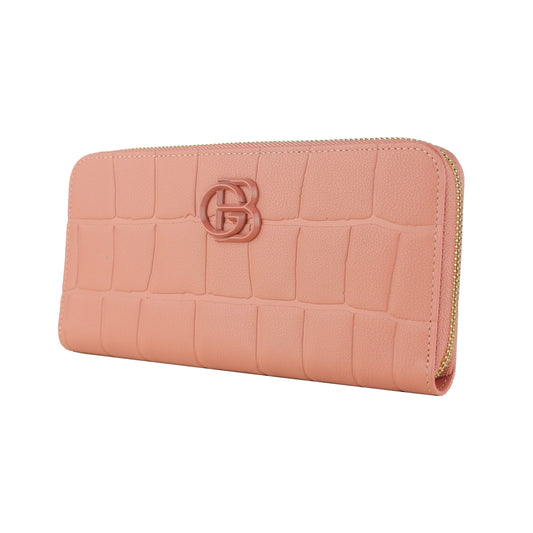 Baldinini Elegant Pink Calfskin Wallet with Card Holder