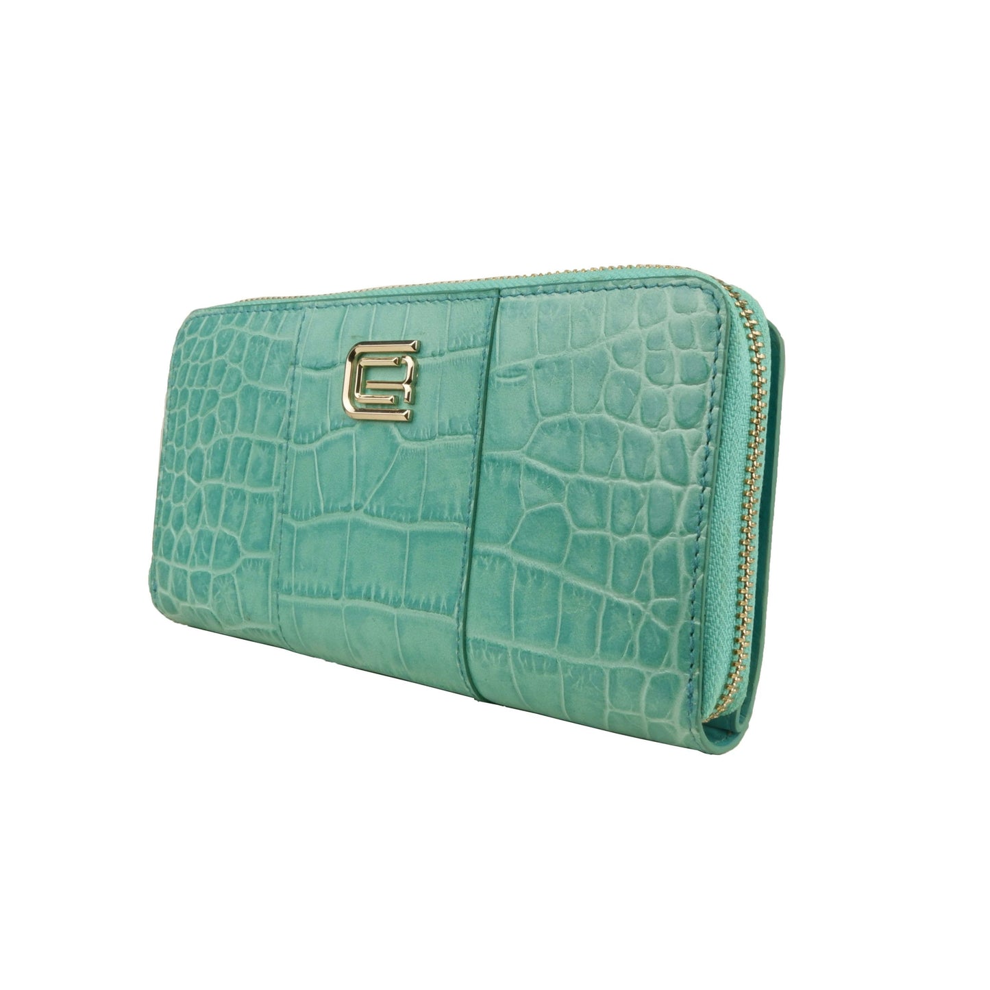 Cavalli Class Light Blue Calfskin Women Wallet