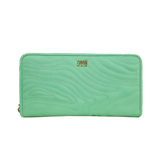 Cavalli Class Elegant Mint Green Zipped Wallet