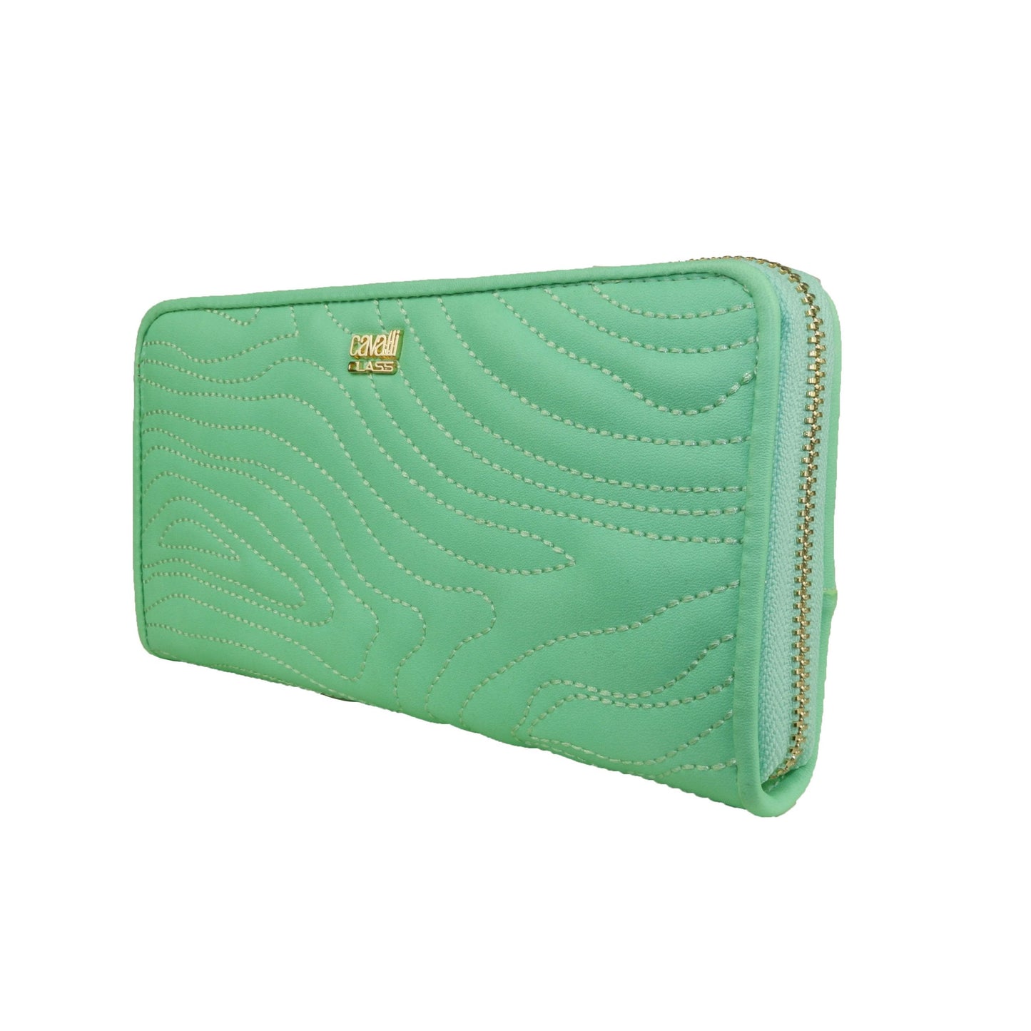 Cavalli Class Elegant Mint Green Zipped Wallet