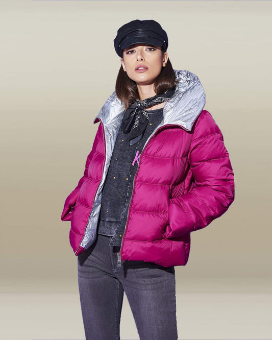 Silvian Heach Raspberry Nylon Women Jacket