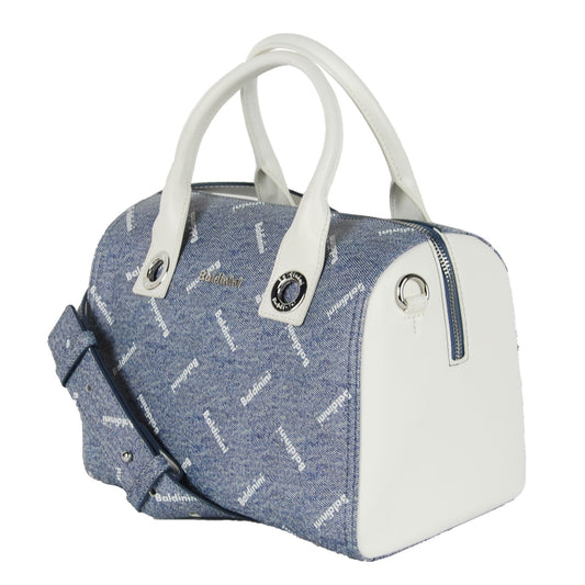 Baldinini Chic Cindy Bowling Bag in Jeans/White Duo Tone