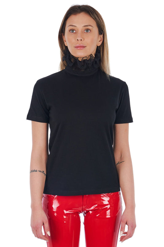 Frankie Morello Black Cotton Women T-Shirt