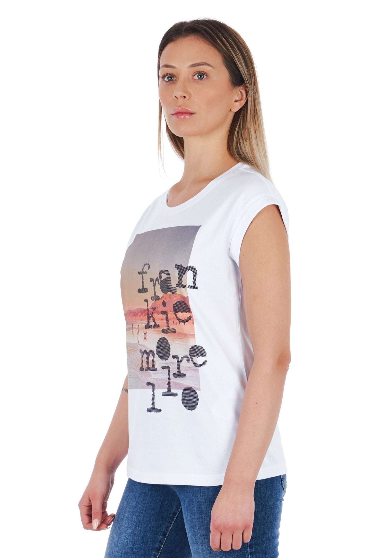 Frankie Morello White Cotton Women T-Shirt