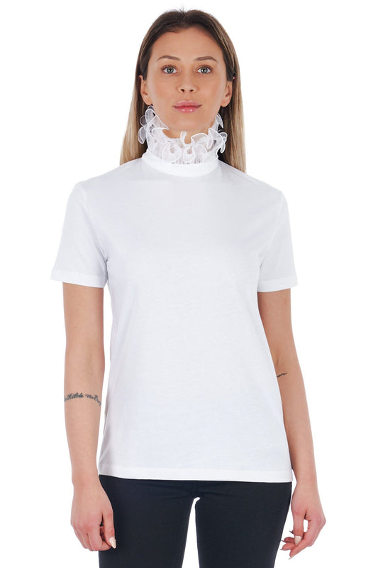 Frankie Morello White Cotton Women T-Shirt