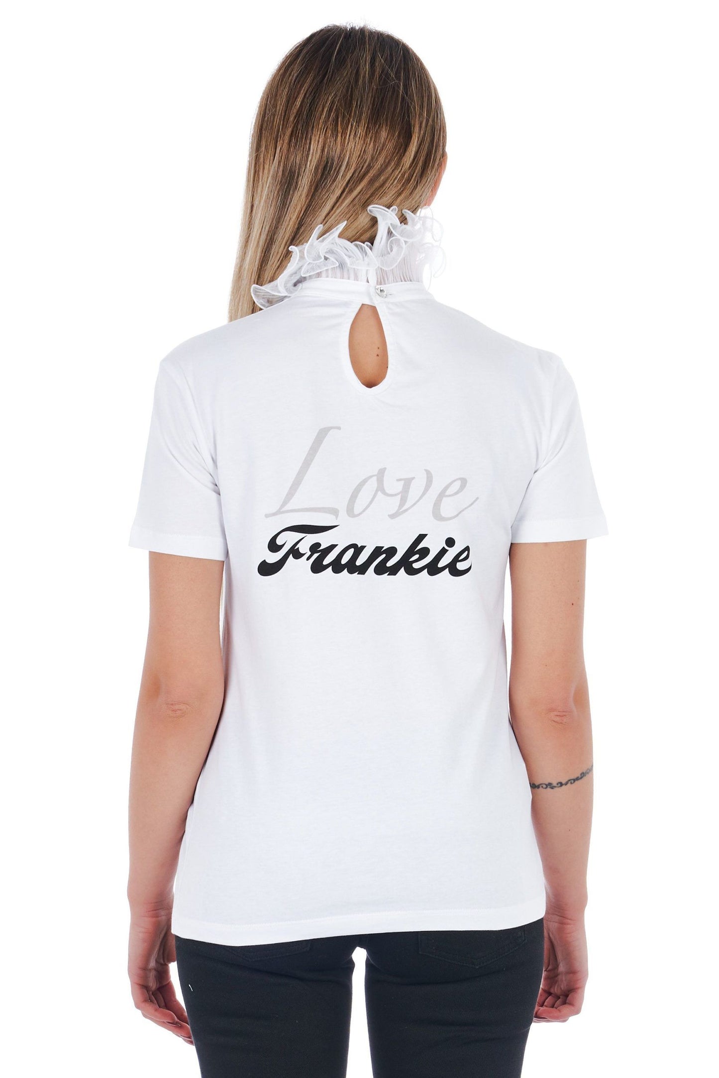 Frankie Morello White Cotton Women T-Shirt