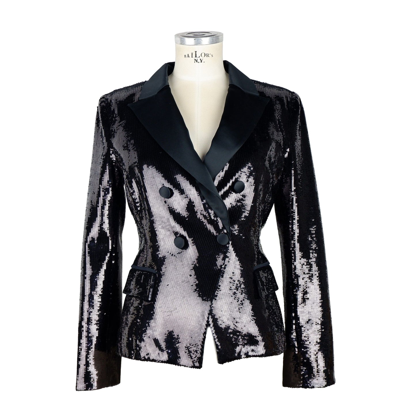 Elisabetta Franchi Elegant Sequined Double-Breasted Jacket