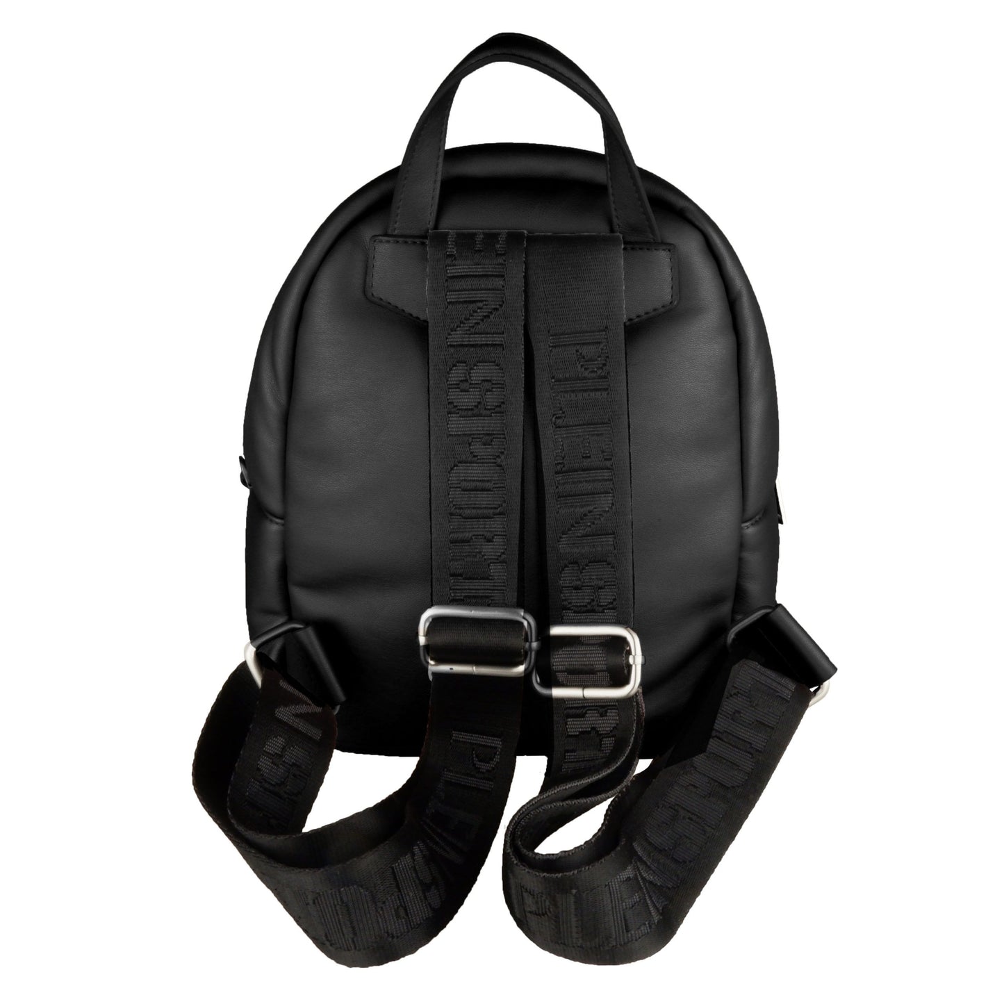 Plein Sport Elegant Black Designer Backpack with Logo Detailing