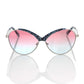 Frankie Morello Blue Metallic Women Sunglasses