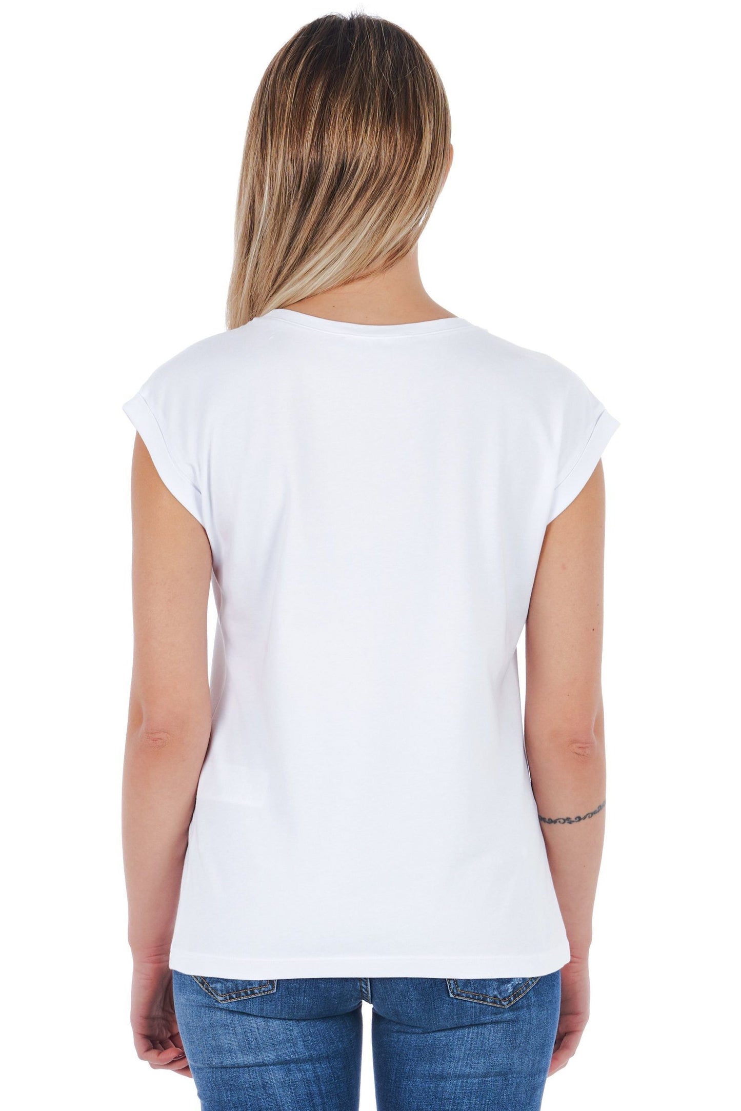 Frankie Morello White Cotton Women T-Shirt