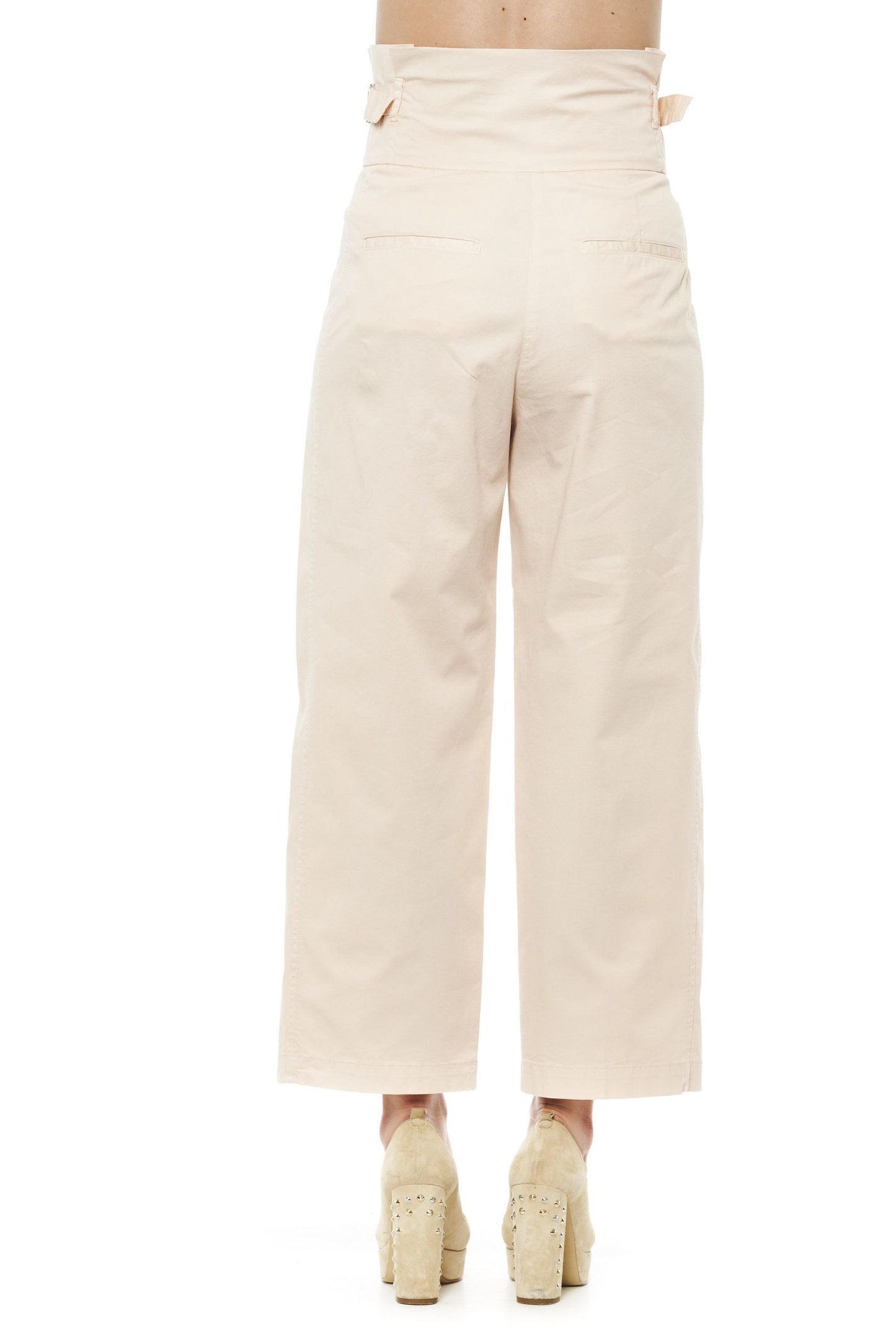 Peserico Beige Cotton Women Palazzo Pants