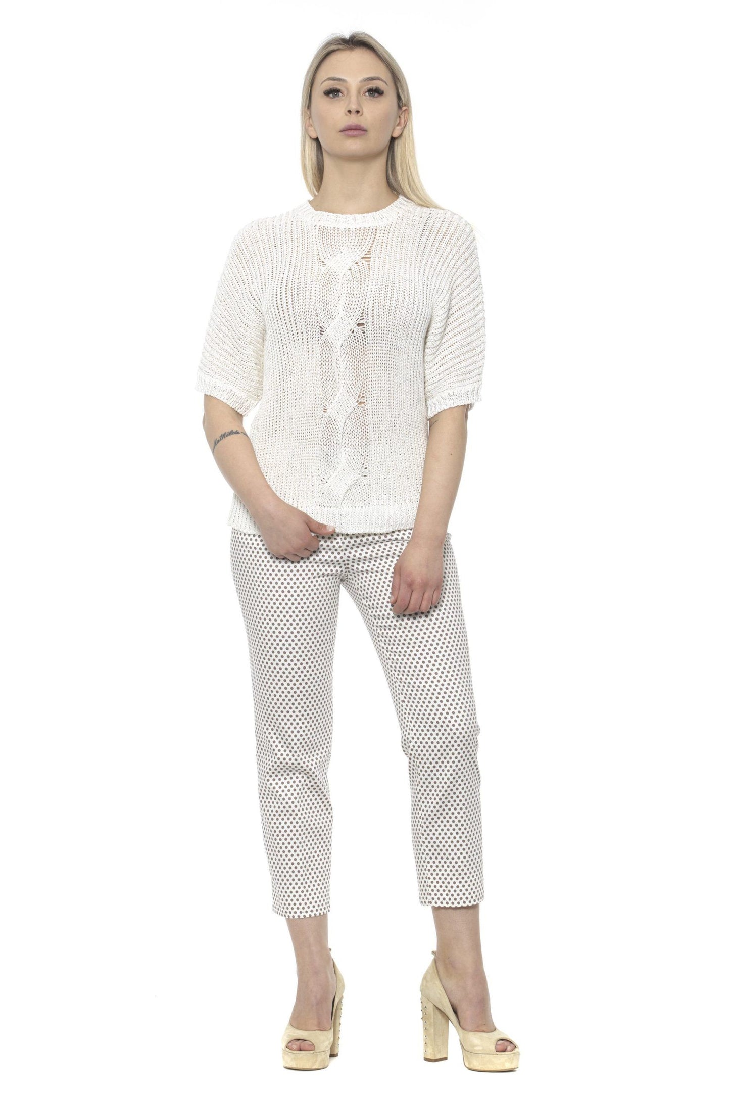 Peserico Beige Cotton Women Trousers