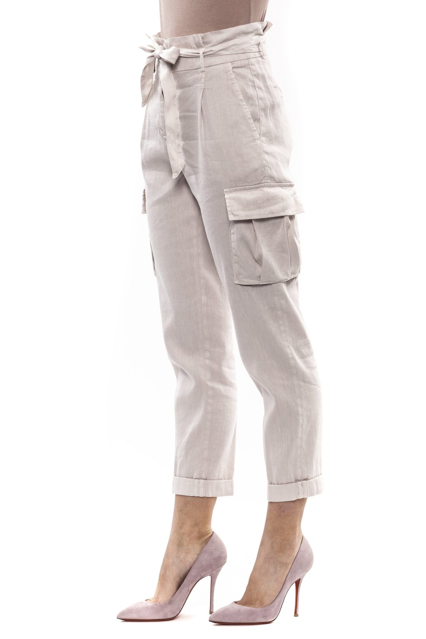 Peserico Beige Linen Women's Trouser