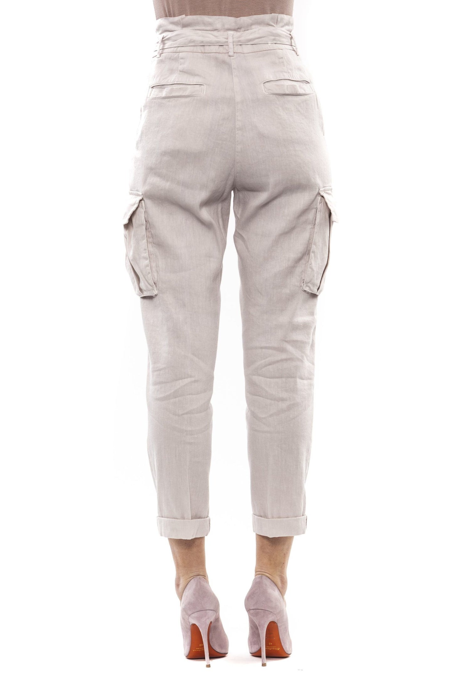 Peserico Beige Linen Women's Trouser