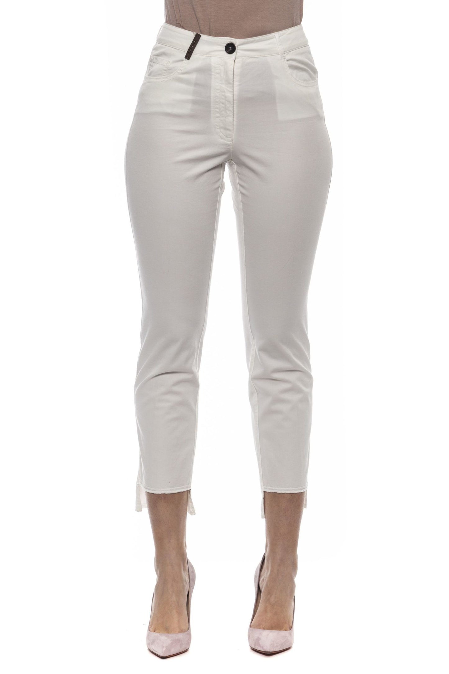 Peserico White Cotton Women Pants