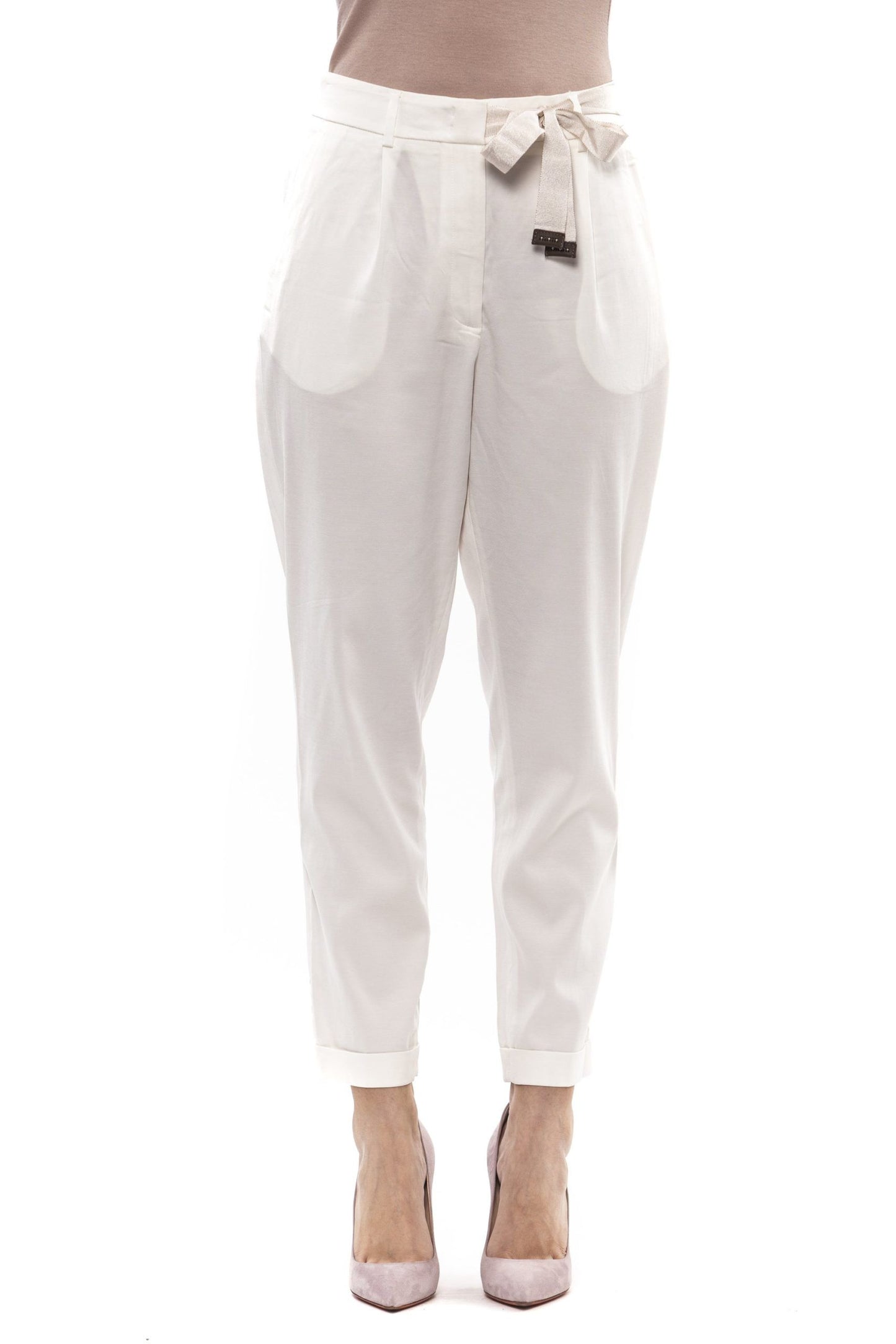 Peserico White Viscose Women Pant