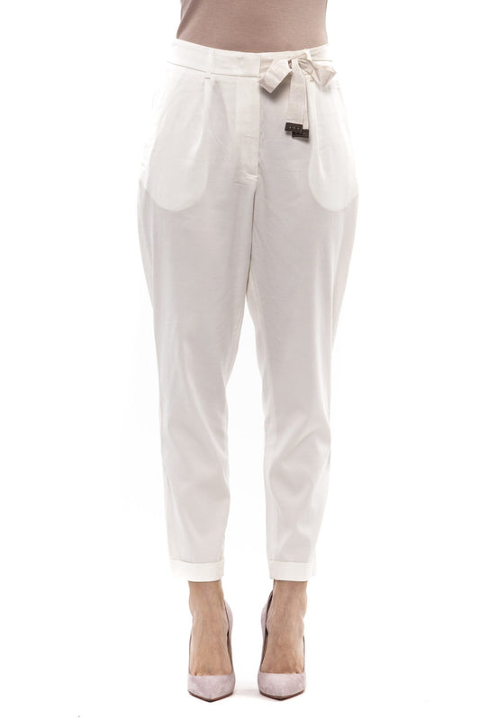 Peserico White Viscose Women Pant