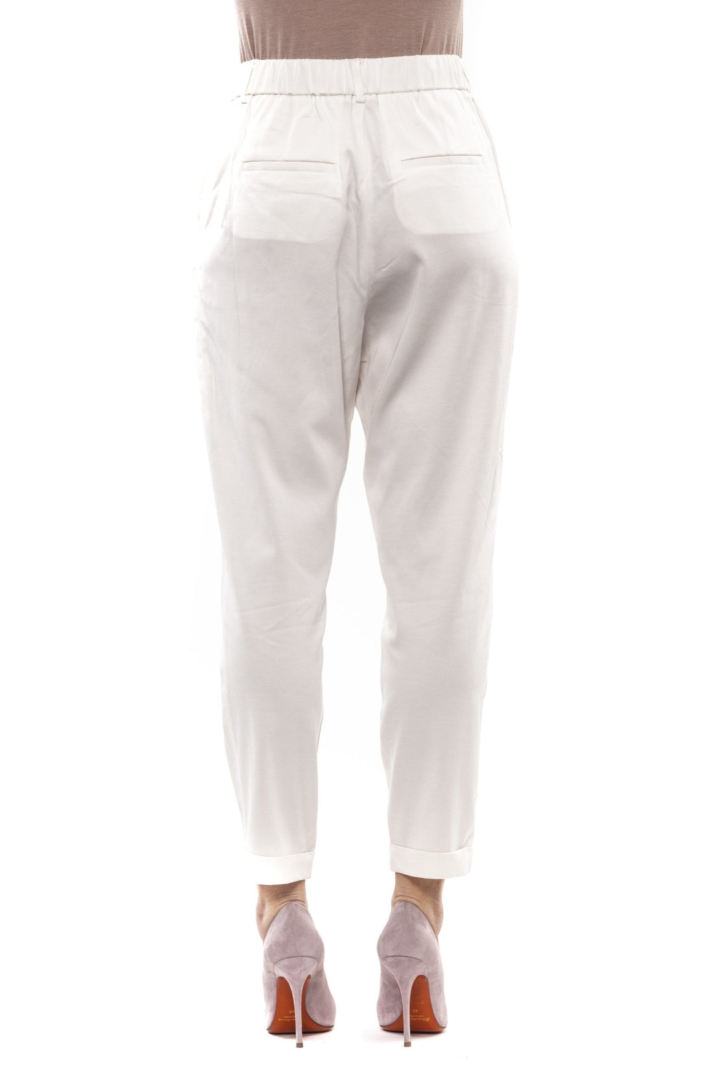 Peserico White Viscose Women Pant