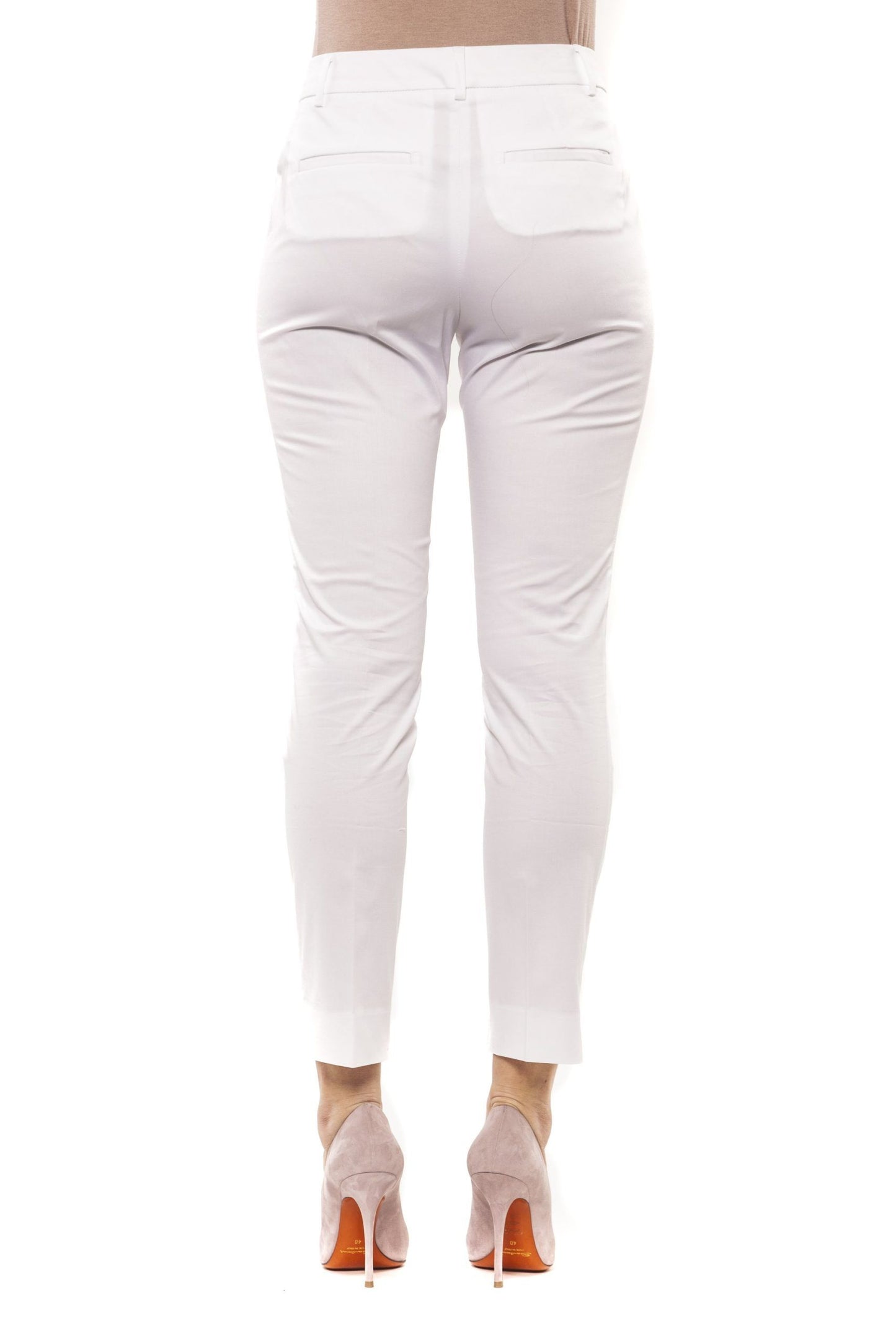 Peserico White Cotton Women Trouser