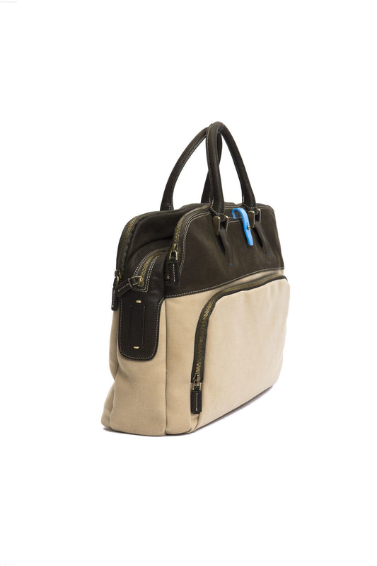 Piquadro Beige Leather Women Travel Bag