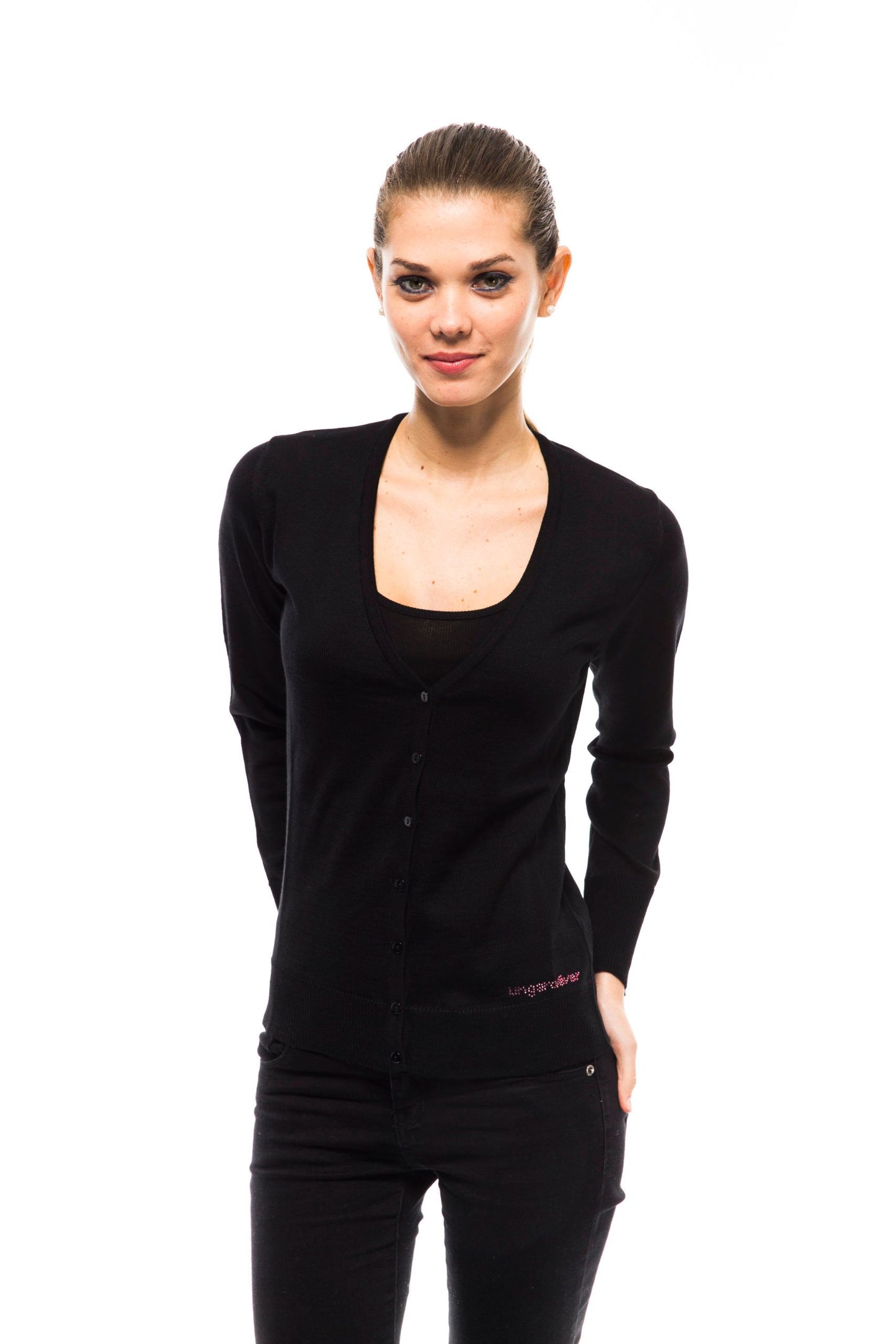 Ungaro Fever Black Wool Women Cardigan