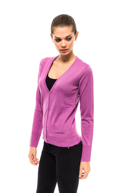 Ungaro Fever Violet Wool Women Cardigan