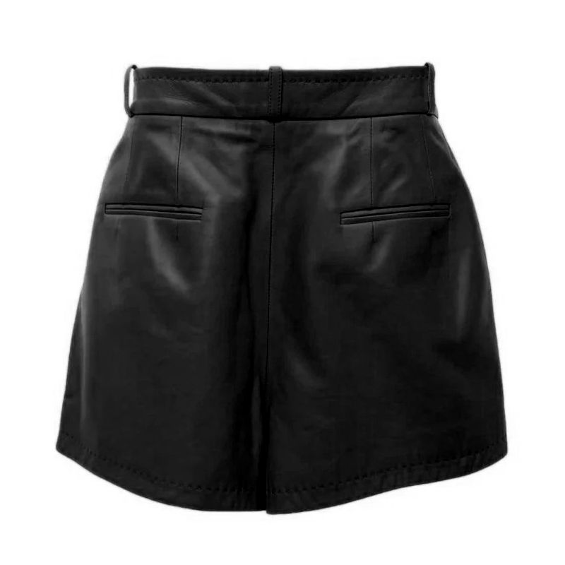 Dolce & Gabbana Black Lambskin Women Shorts