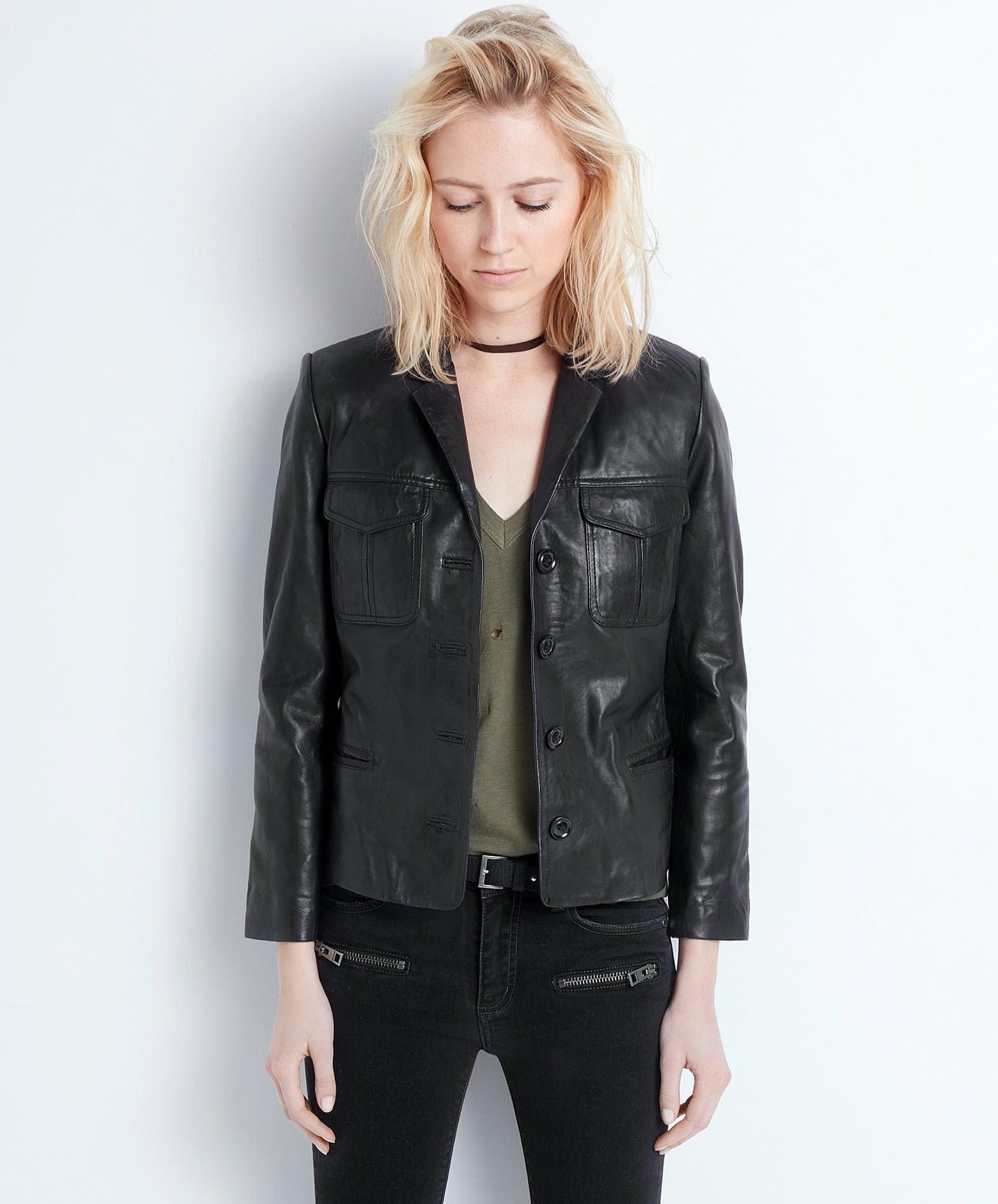 Zadig & Voltaire Black Lamb Leather Women Jacket