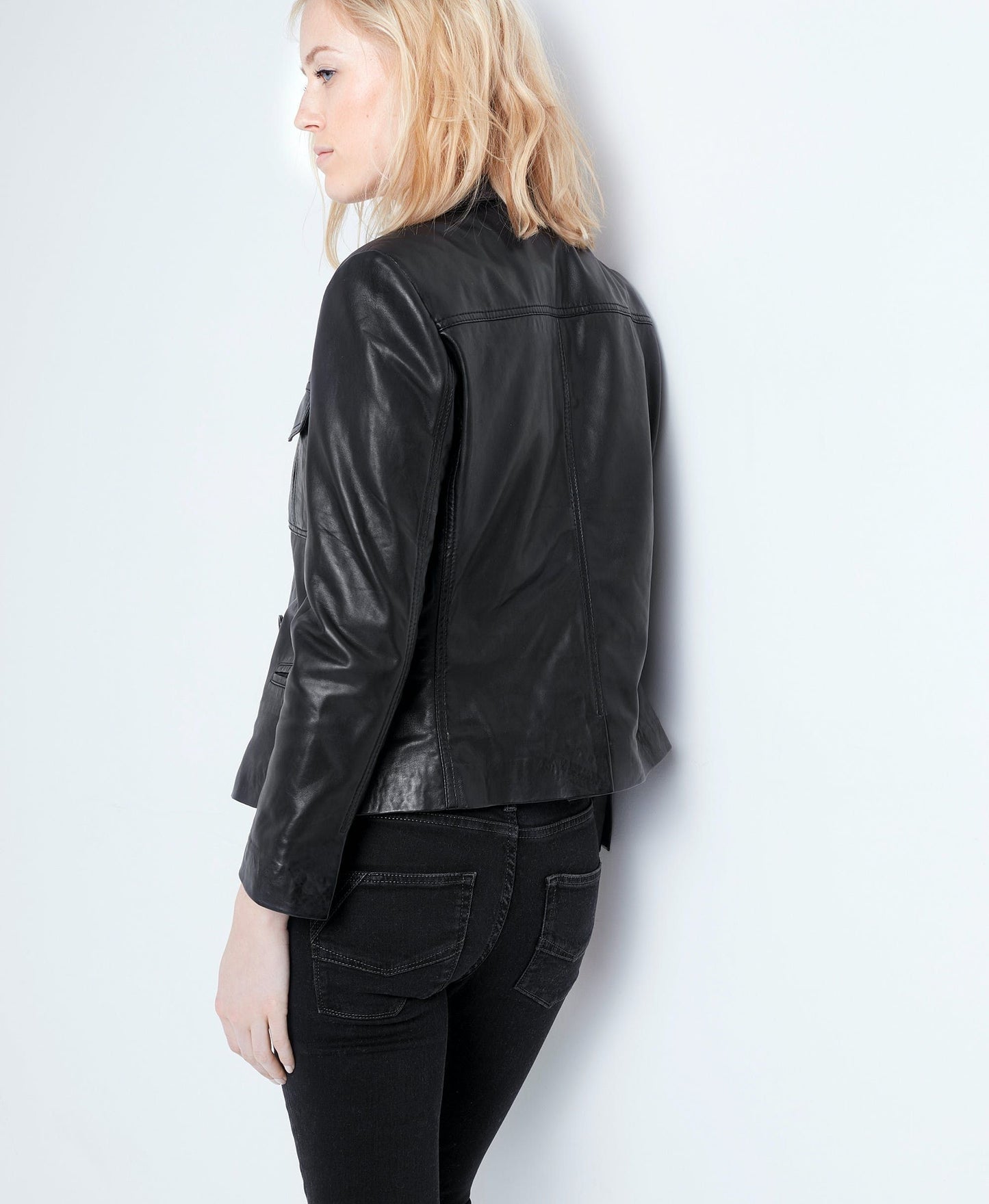 Zadig & Voltaire Black Lamb Leather Women Jacket