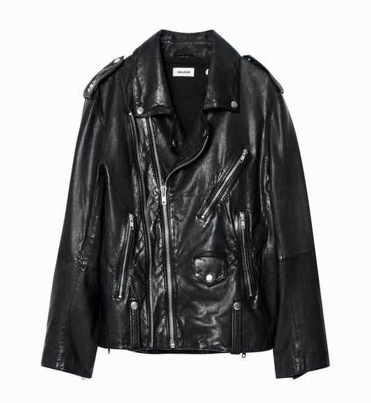 Zadig & Voltaire Elegant Studded Lamb Leather Jacket