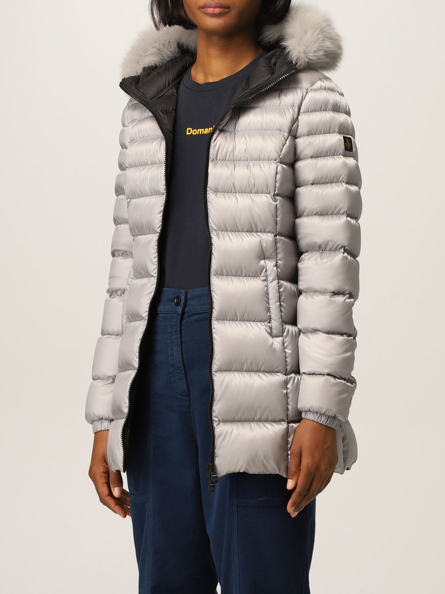 Refrigiwear Chic Padded Down Jacket with Fur Hood