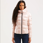 Refrigiwear Chic Short Quilted Down Jacket with Maxi Hood