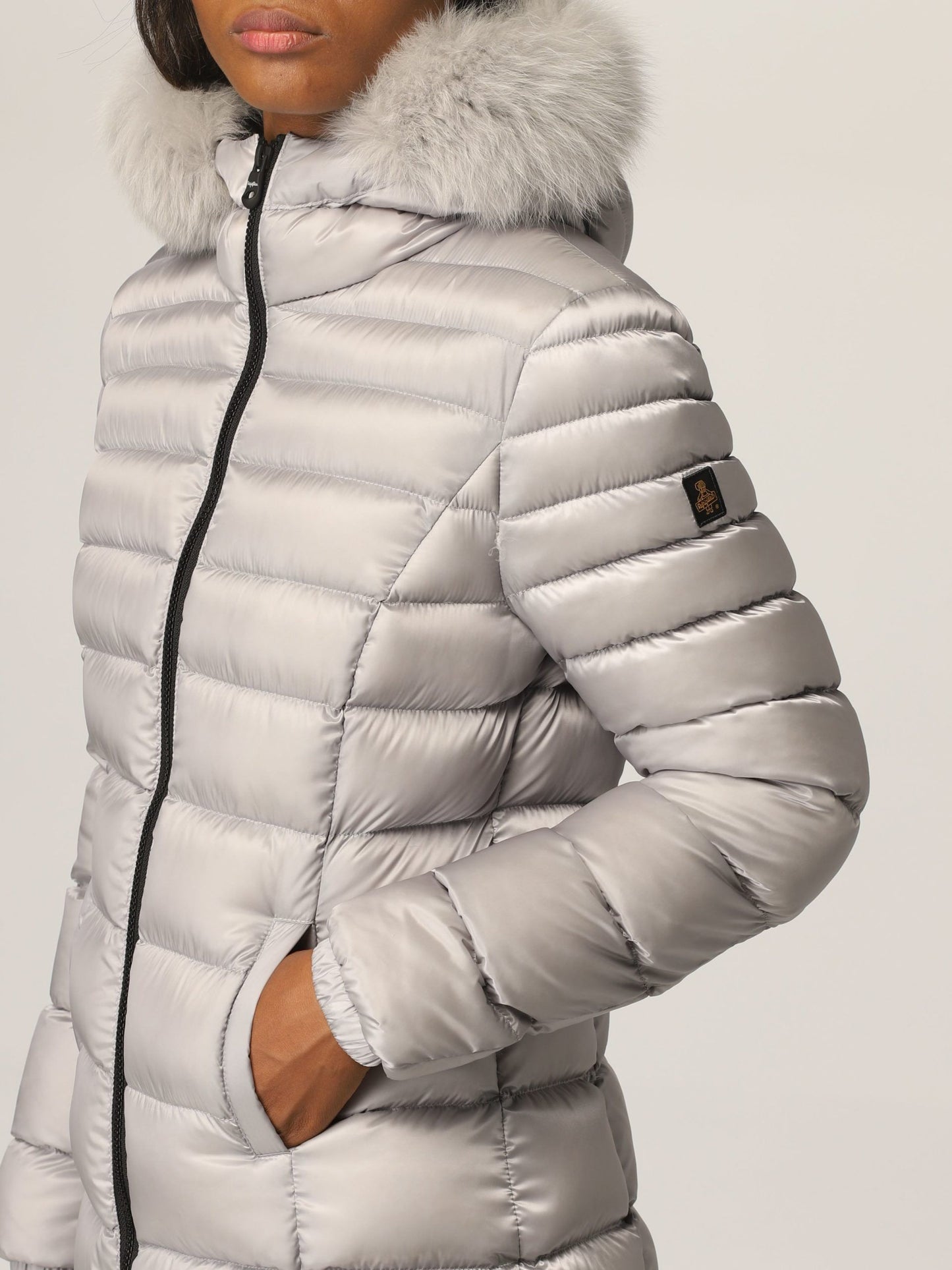 Refrigiwear Chic Padded Down Jacket with Fur Hood