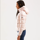 Refrigiwear Chic Short Quilted Down Jacket with Maxi Hood